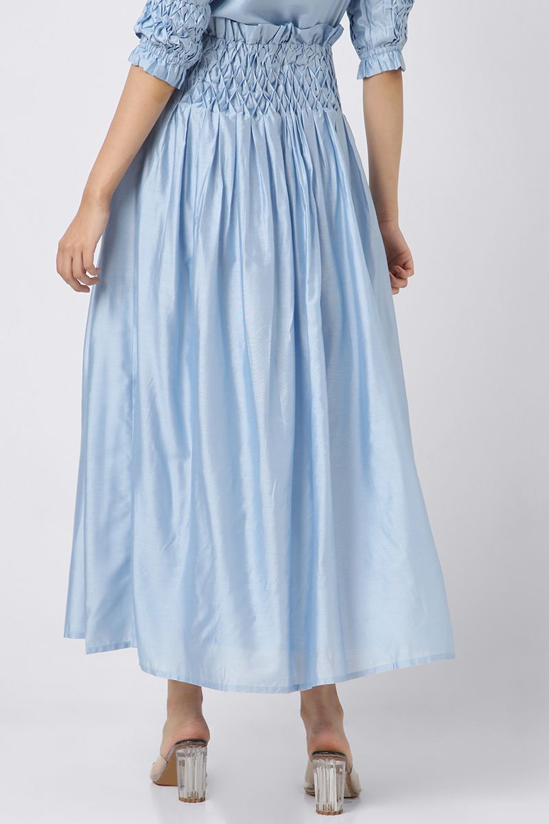 longline women skirt with geometric folds