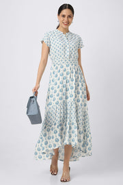 asymetric printed women dress