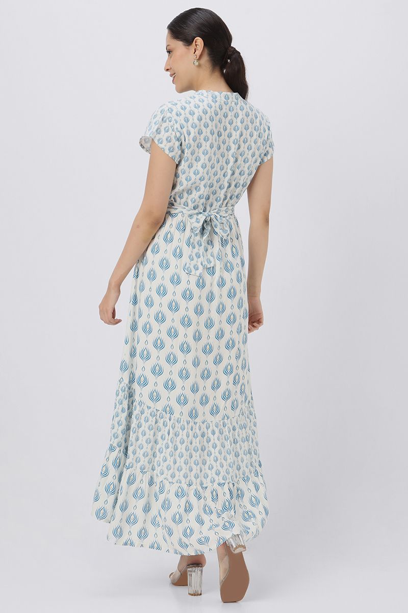 asymetric printed women dress