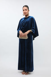 solid colored velvet maxi women dress