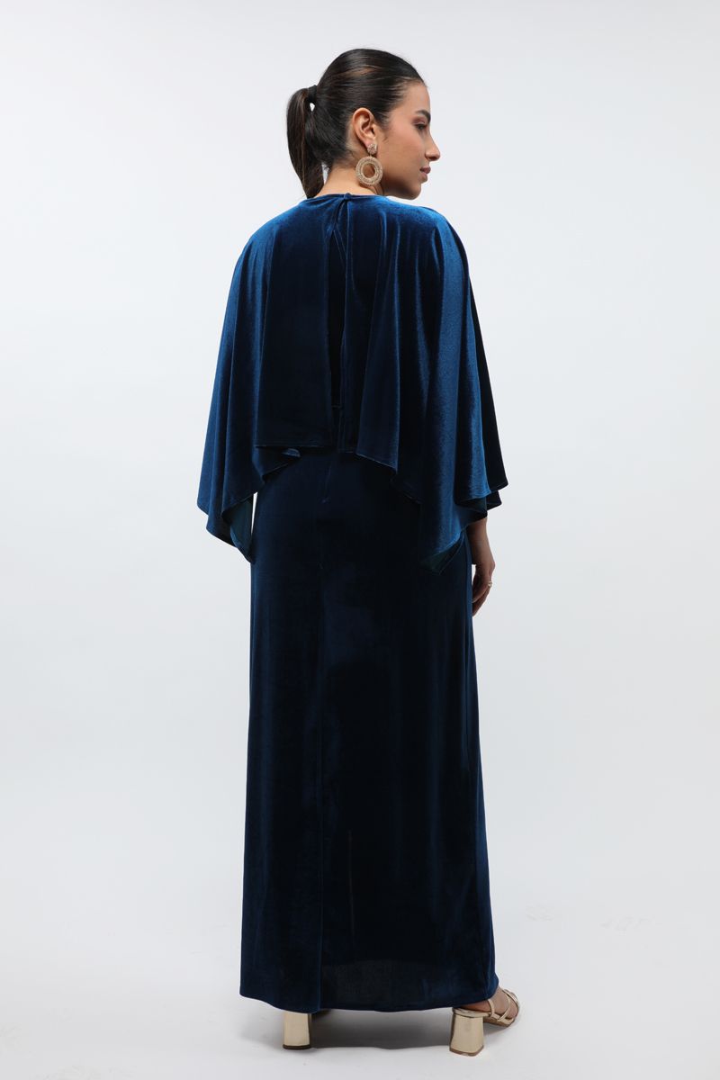 solid colored velvet maxi women dress