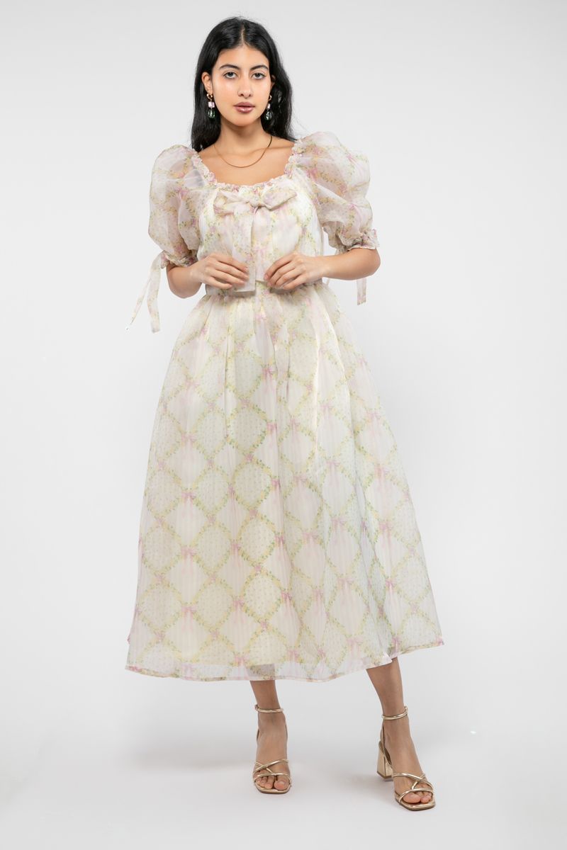 floral printed longline women dress