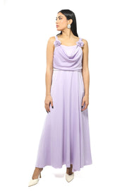 solid colored sleeveless maxi women dress