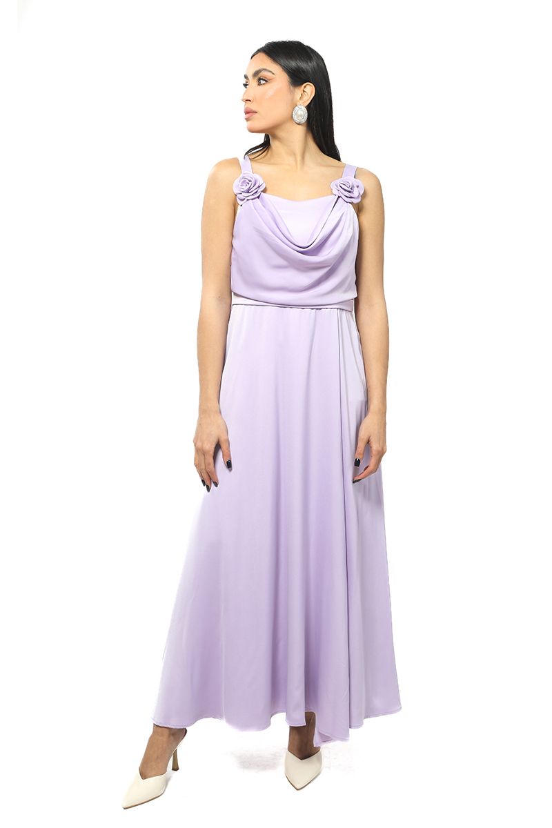 solid colored sleeveless maxi women dress