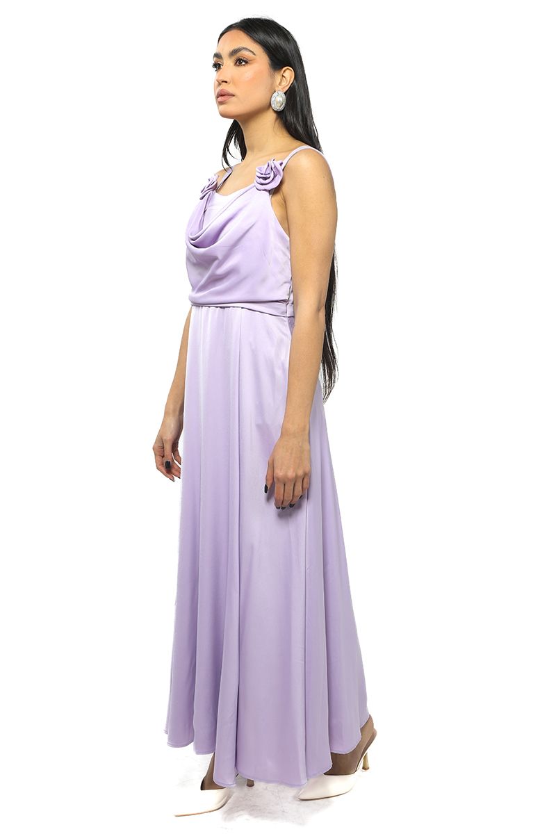 solid colored sleeveless maxi women dress