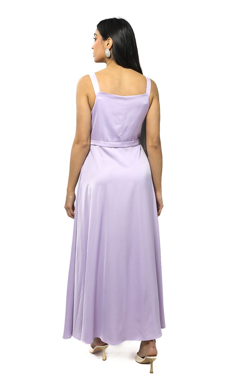 solid colored sleeveless maxi women dress