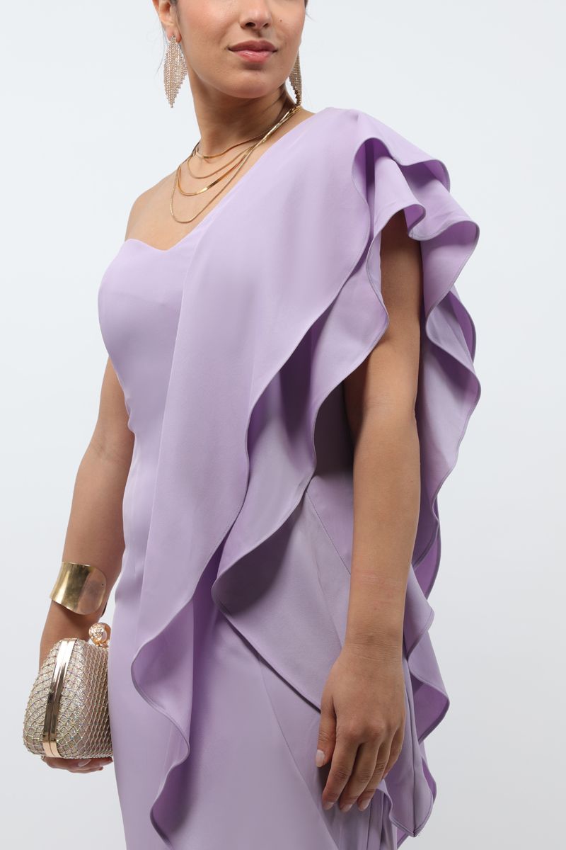 women maxi dress with layered ruffles