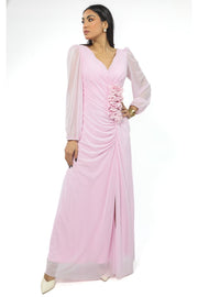 maxi women dress with floral ornaments