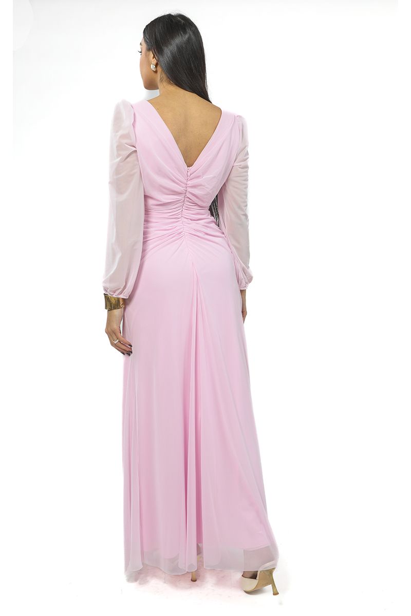 maxi women dress with floral ornaments