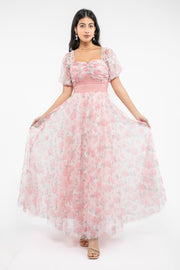 فستان نسائي ماكسي بنمط مورد