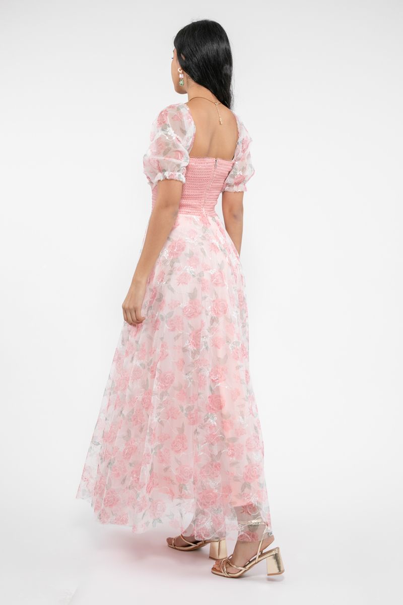 فستان نسائي ماكسي بنمط مورد