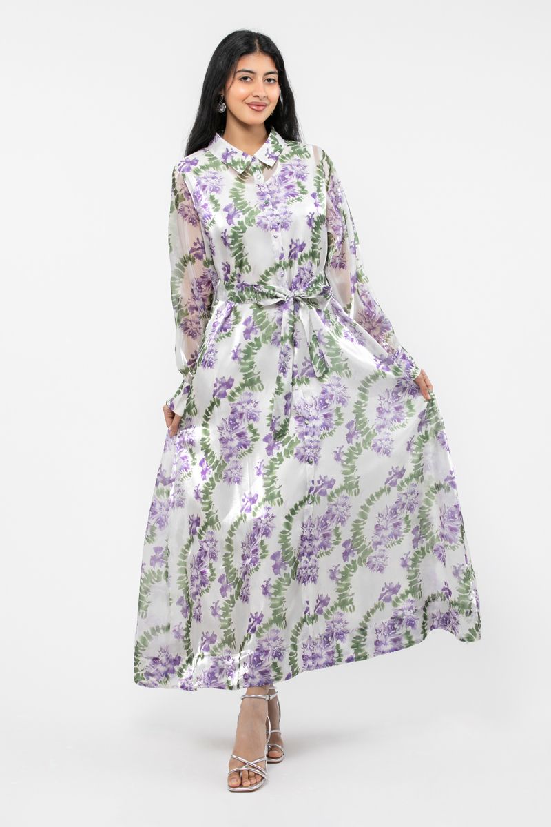 maxi women dress with floral pattern