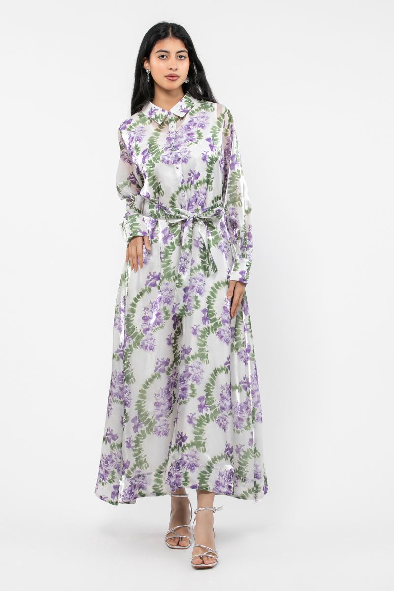 maxi women dress with floral pattern