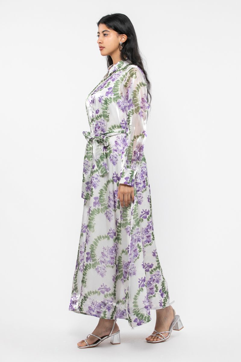 maxi women dress with floral pattern