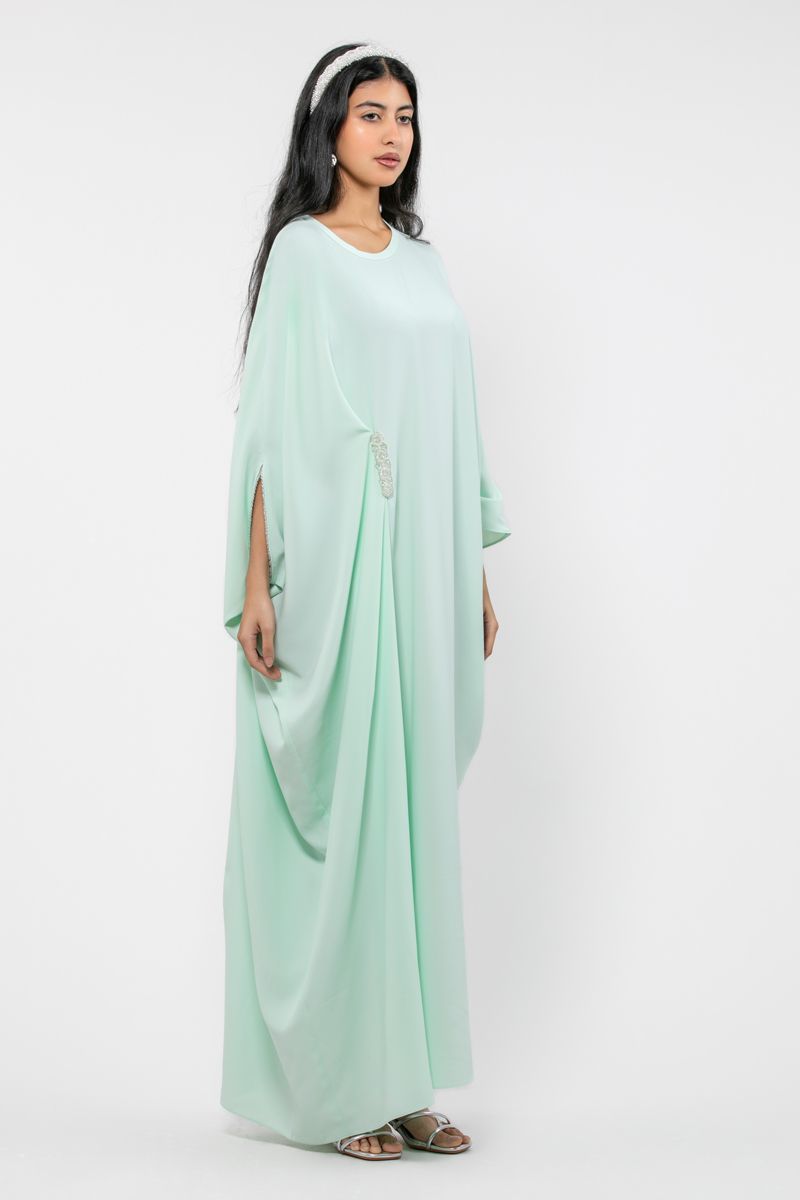 women maxi dress with rhinestones