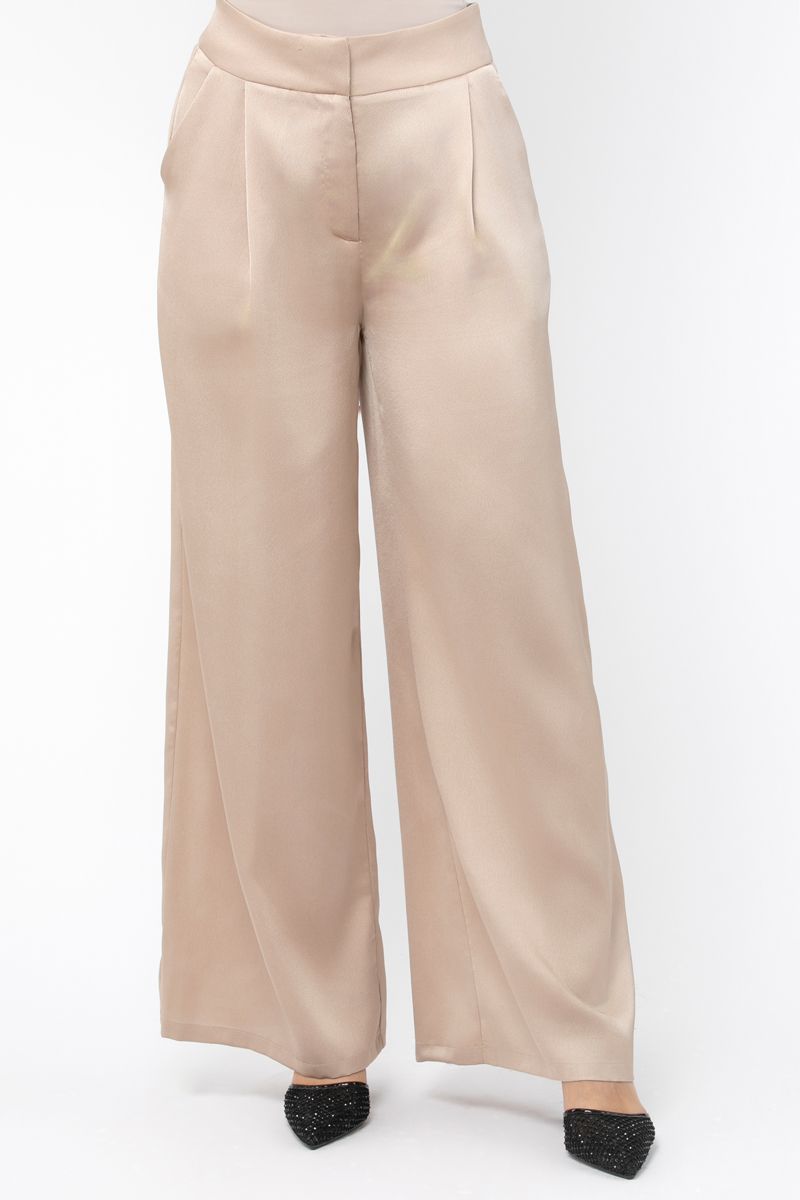 wide leg satin women pants