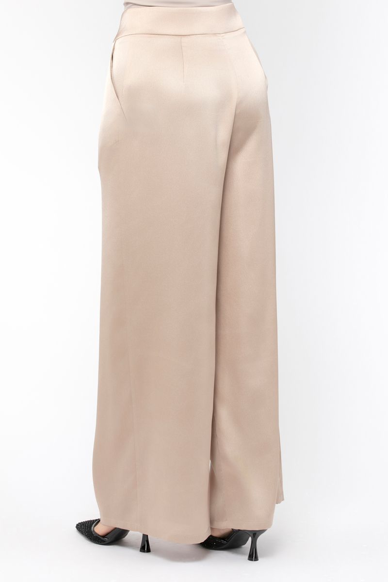 wide leg satin women pants