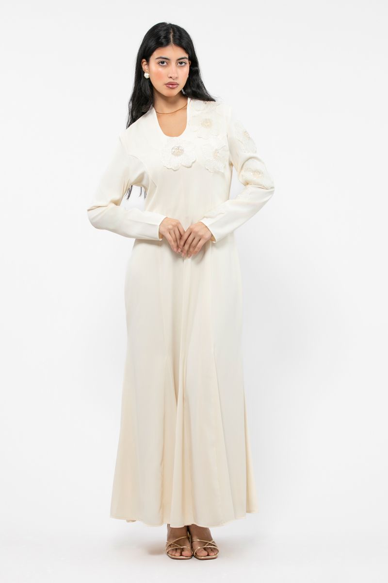 فستان نسائي ماكسي بورود مطرزة