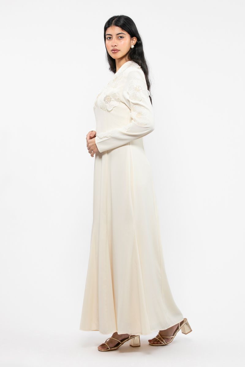 فستان نسائي ماكسي بورود مطرزة