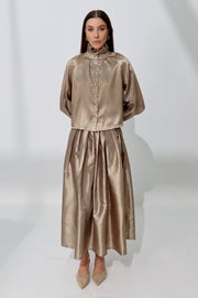 تنورة نسائية طويلة بخامة ساتان