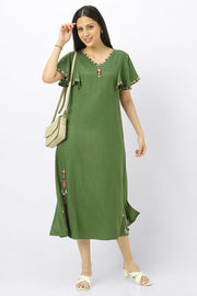 women dress with embroidery