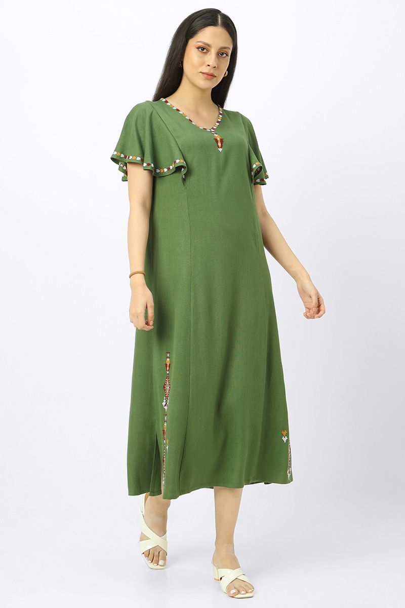 women dress with embroidery