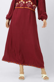 longline women skirt with embroidery