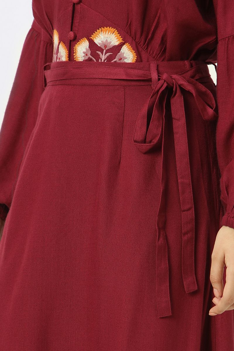 longline women skirt with embroidery