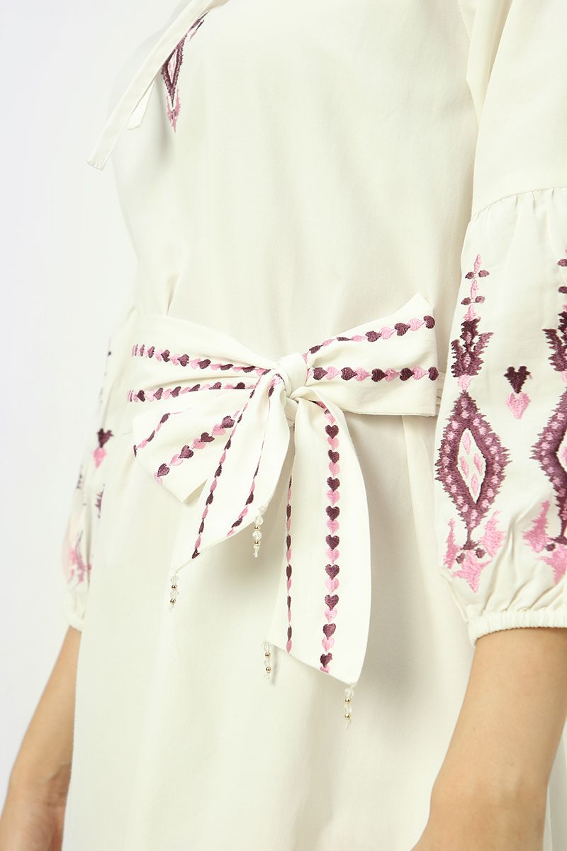 women dress with embroidery