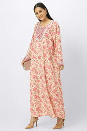 printed women mkhawer dress with embroidery