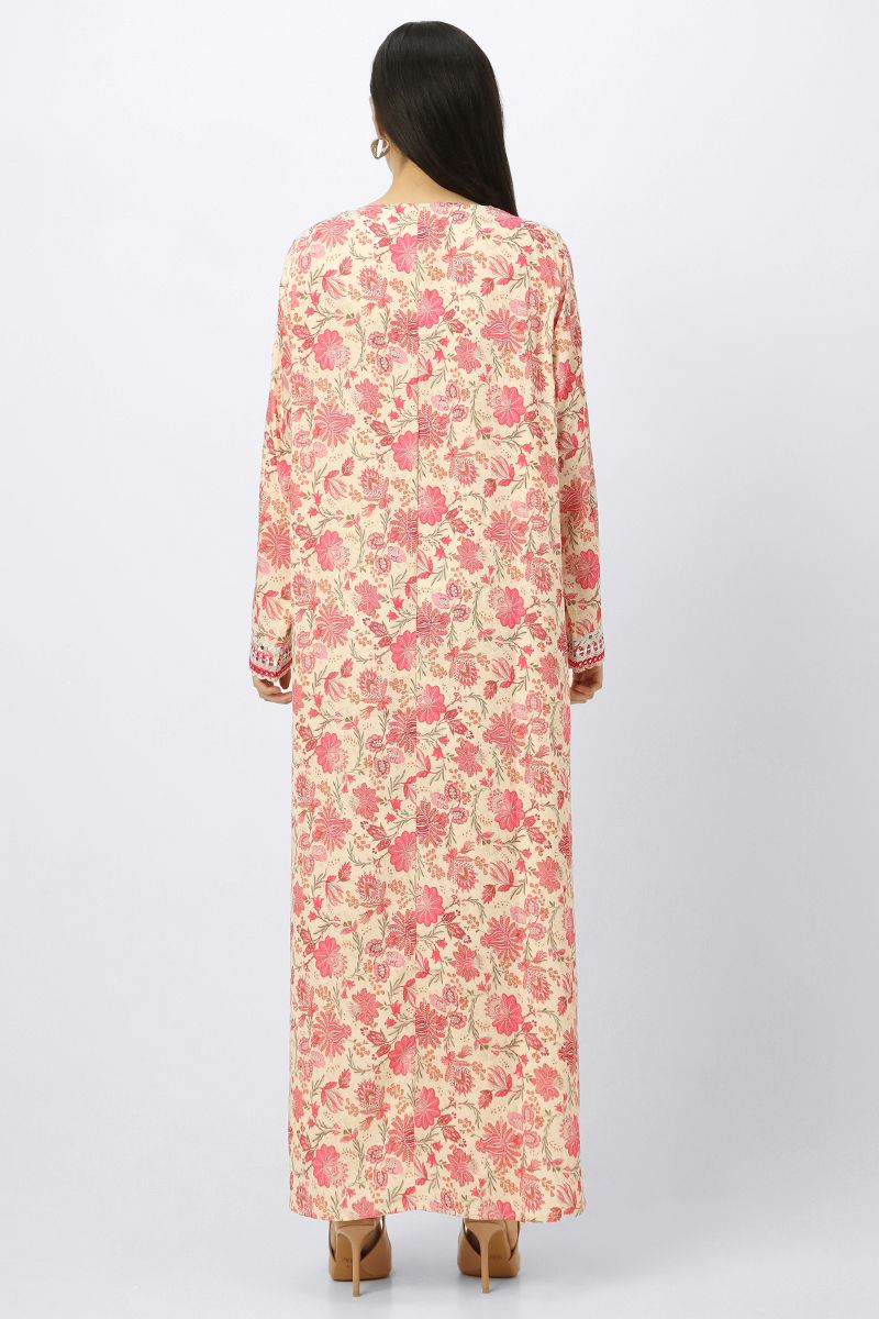 printed women mkhawer dress with embroidery