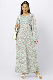 printed women mkhawer dress with embroidery