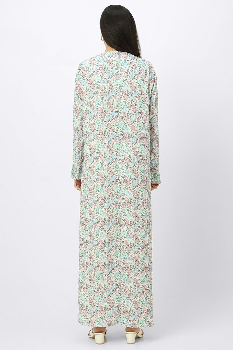 printed women mkhawer dress with embroidery