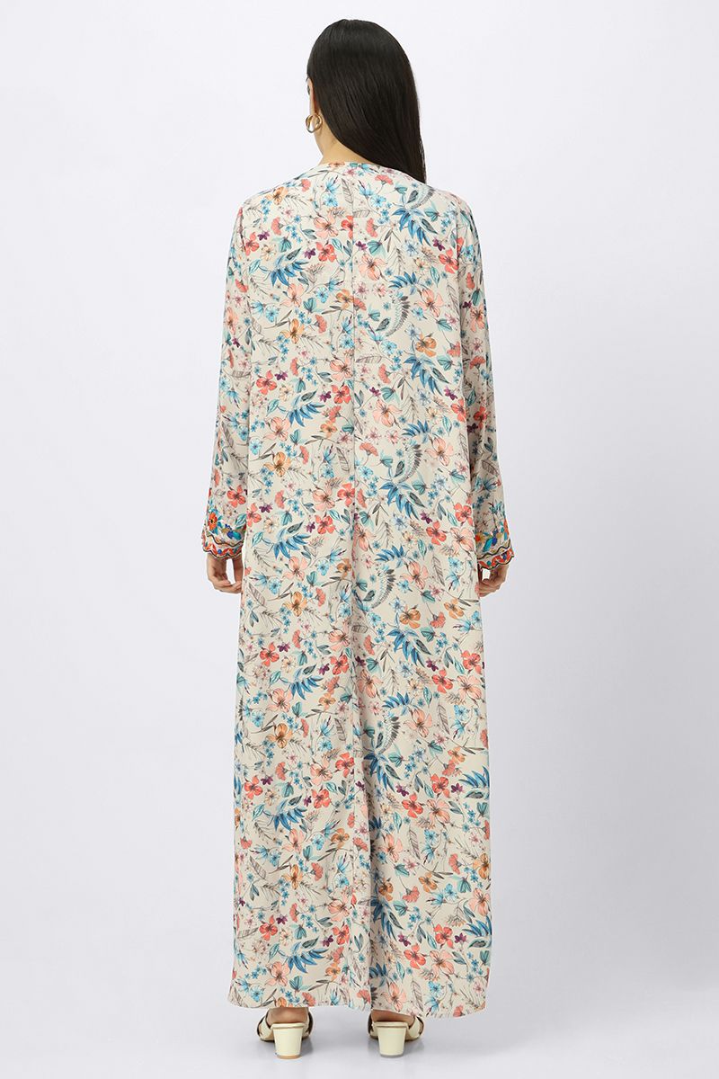 printed women mkhawer dress with embroidery