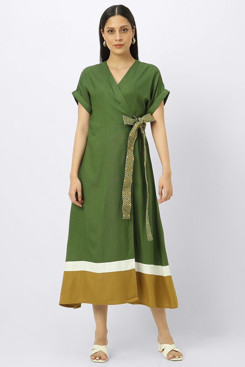 colored women wrap dress