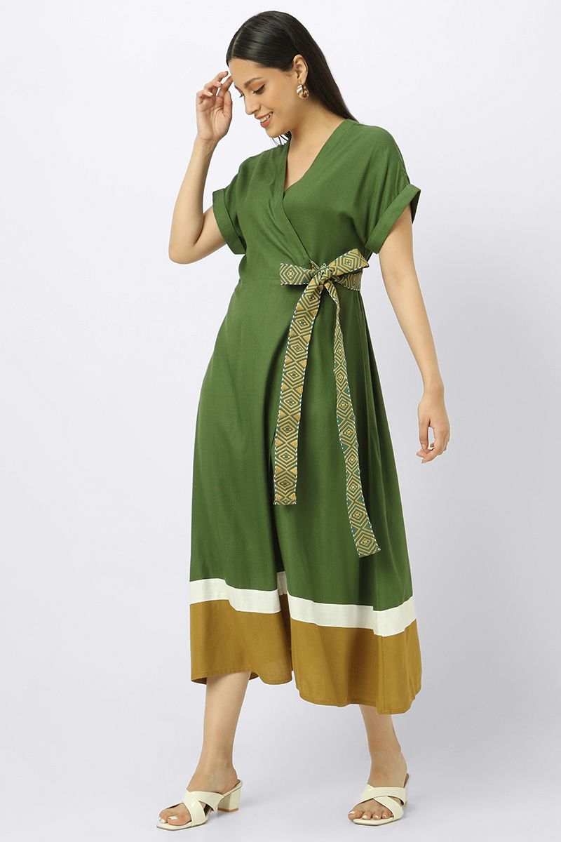 colored women wrap dress