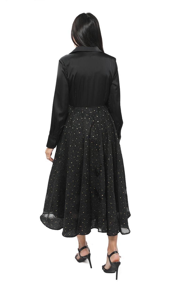 contrast pattern longline women dress