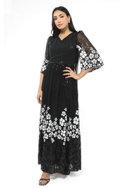 maxi women dress with contrast sequin pattern