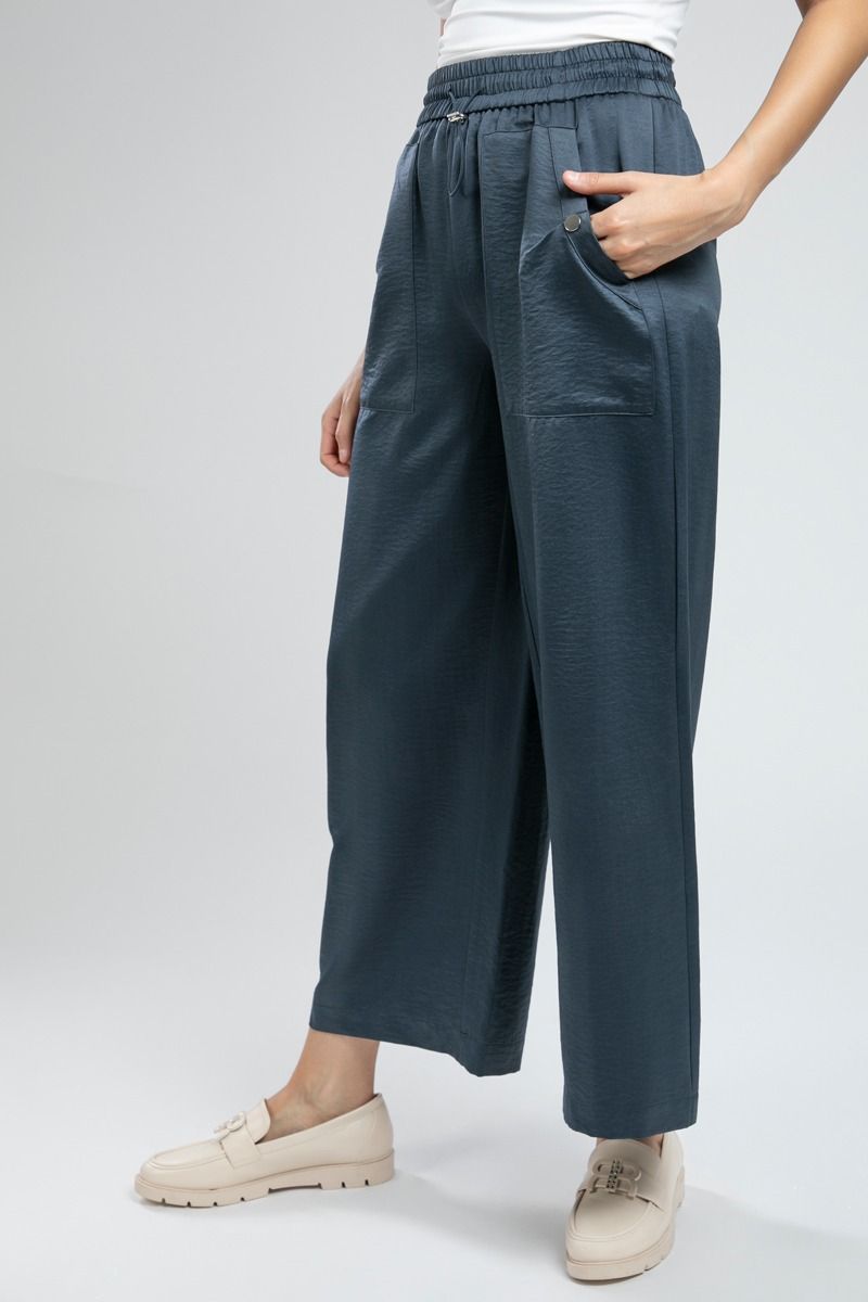 Summer Wide Leg Pants with Elastic Waist