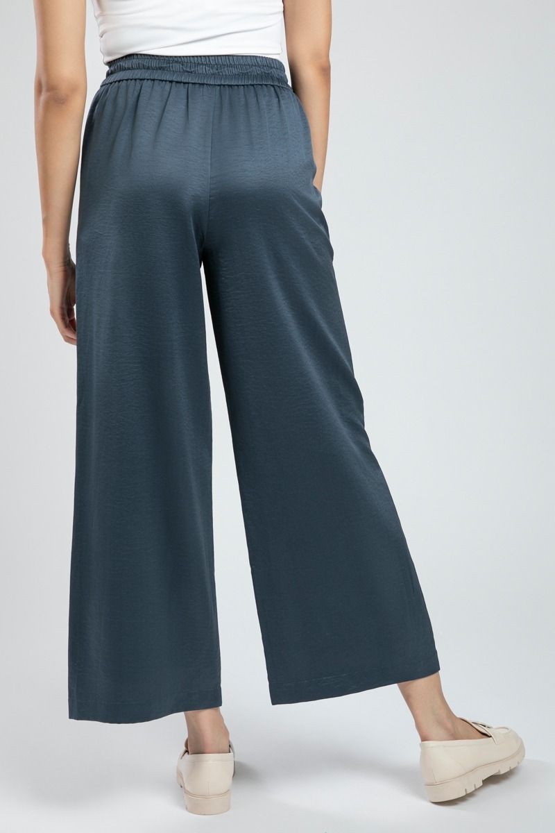 Summer Wide Leg Pants with Elastic Waist