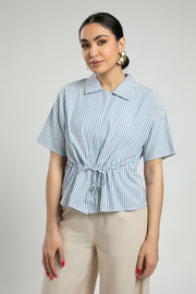 Striped top with Drawstring Waist