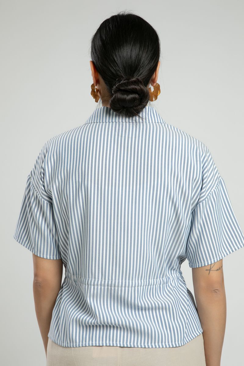 Striped top with Drawstring Waist
