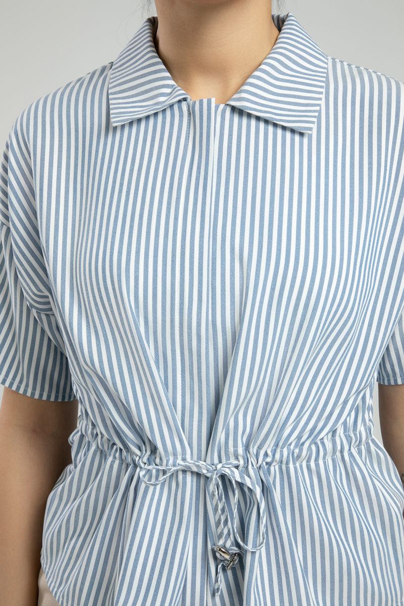 Striped top with Drawstring Waist