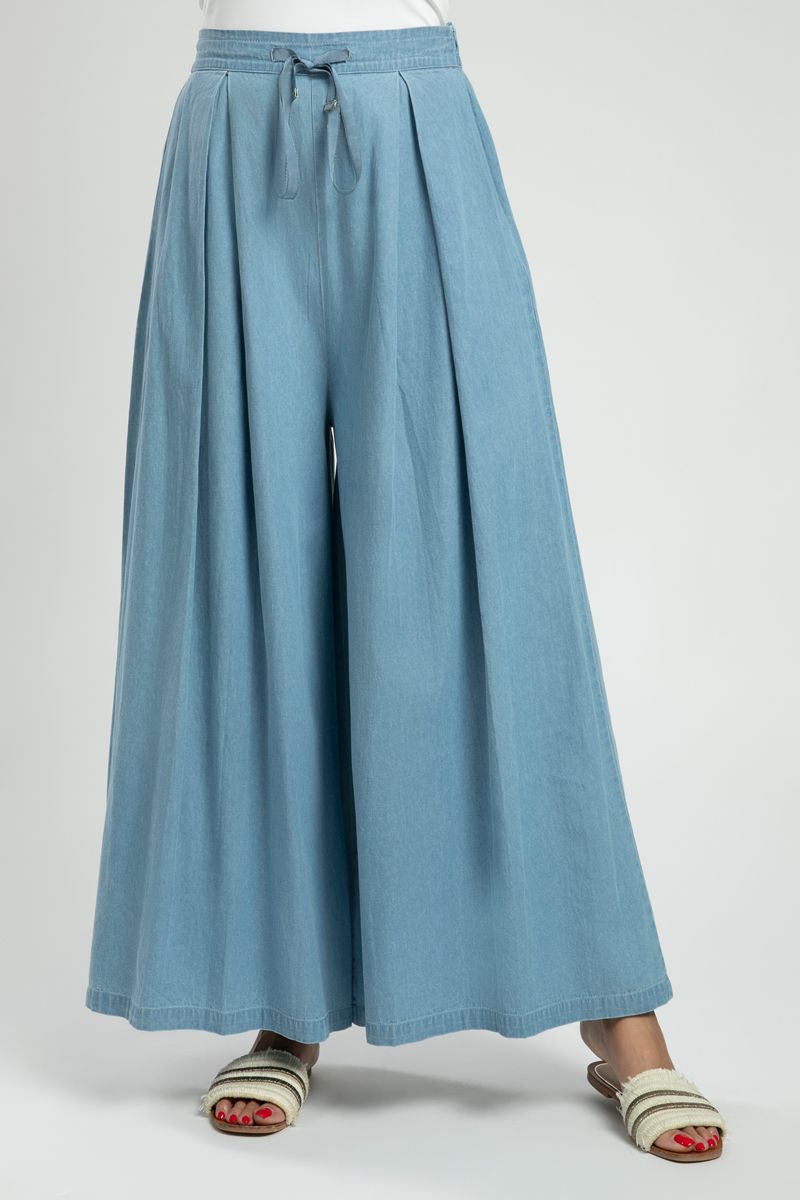Wide Leg Trousers with Pleats