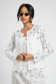 Summer Embroidered Perforated Blazer