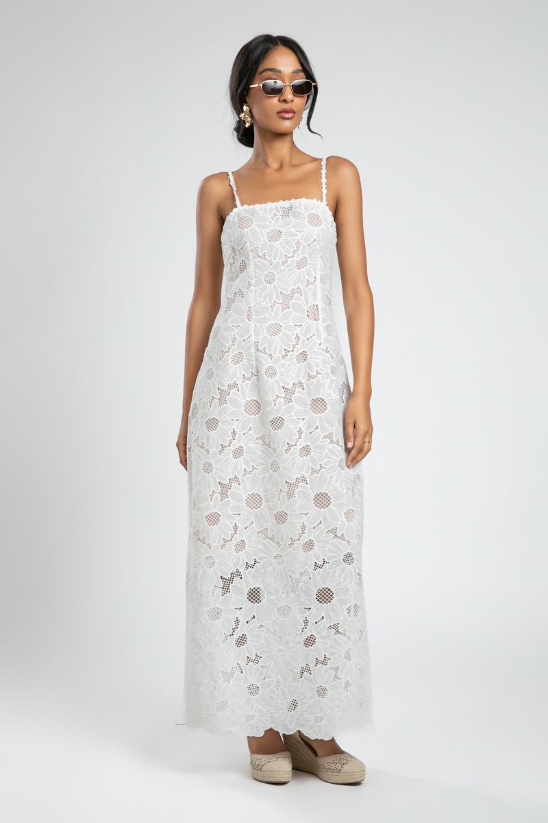Sleeveless Embroidered Maxi Dress