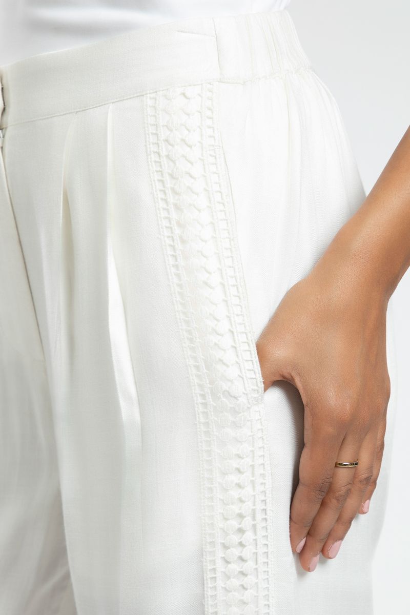 Flowy Wide Leg Pants with Crochet Detail