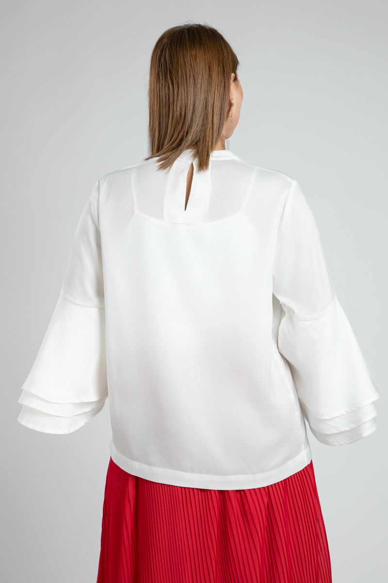 Blouse with Watercolor Floral Print