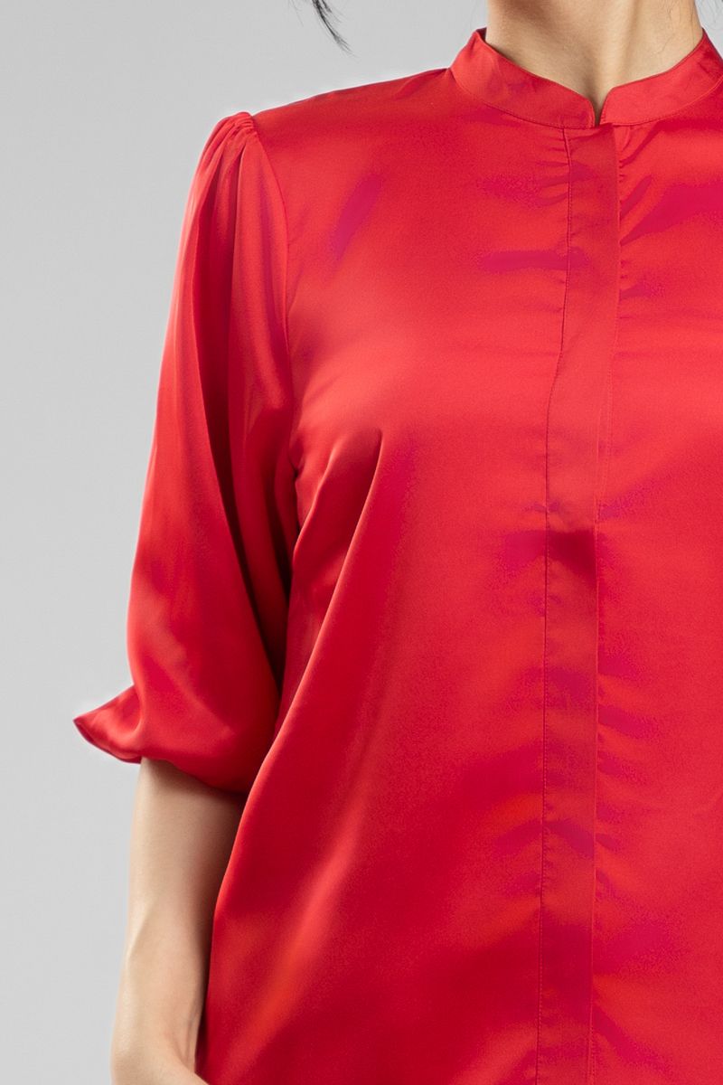 Women's Three Quarter Sleeve Satin Blouse