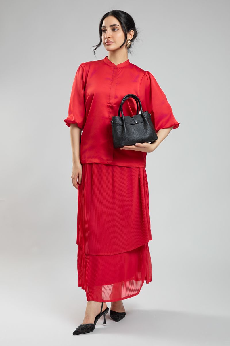 Women's Three Quarter Sleeve Satin Blouse